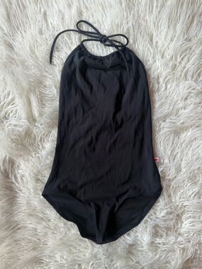 Yumiko Black Halter Leotard